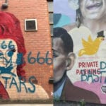 A suspect has been arrested for defacing two LGBTQ+ murals in Manchester